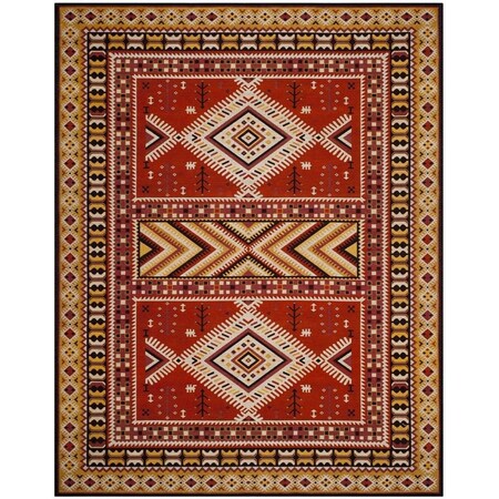 Safavieh Classic Vintage Power Loomed Medium Rectangle Area Rug Orange & Gold - 6 ft.-7 in. x 9 ft.-2 in. CLV511D-6